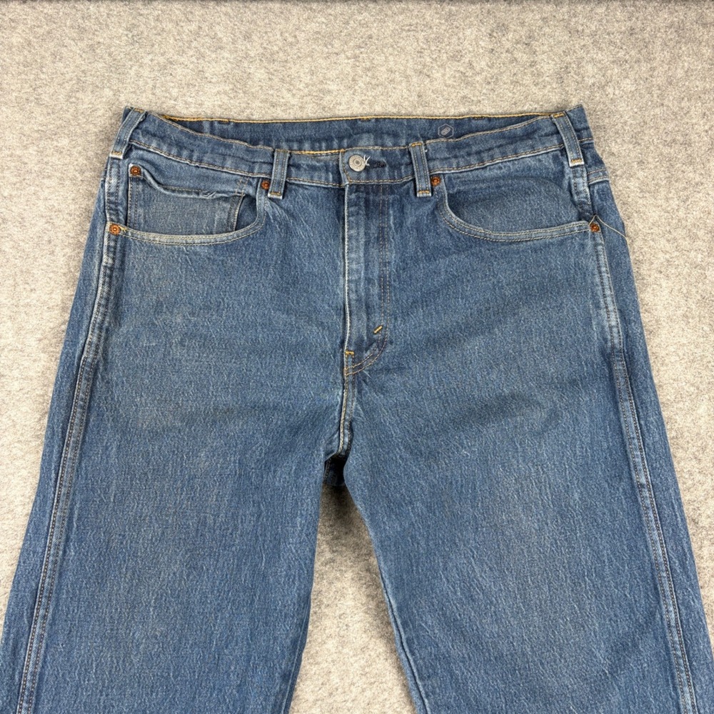 Levis Western Fit Jeans Mens 36x34 Blue Straight Leg Denim Cowboy Bootcut